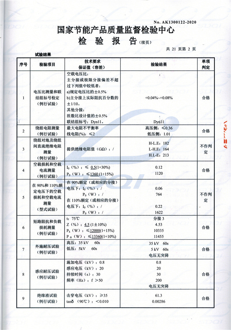 高低压试验报告-S11-1250汕头汕头汕头油浸式变压器-2.jpg